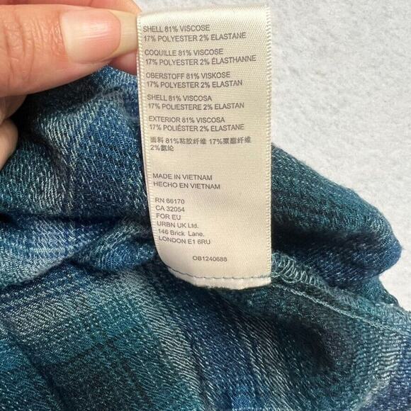 Free People Top Womens Medium Blue Not Your Average Girl Navy Ruffle Shoulder - Picture 9 of 11